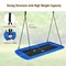 60 Inch Tree Swing with Strong Steel Frame and Oxford Cloth Seat for Garden Yard and Family Fun